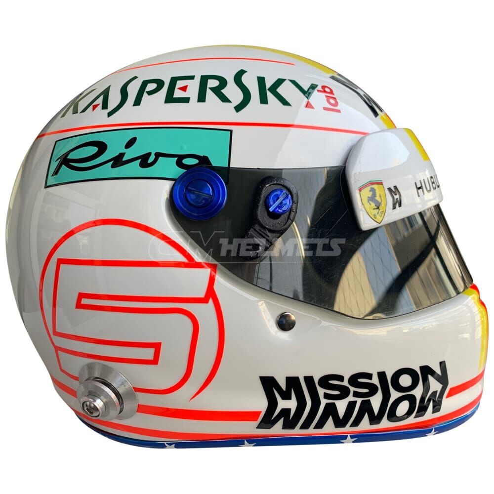 SEBASTIAN VETTEL 2018 USA GP F1 REPLICA HELMET FULL SIZE - Image 1